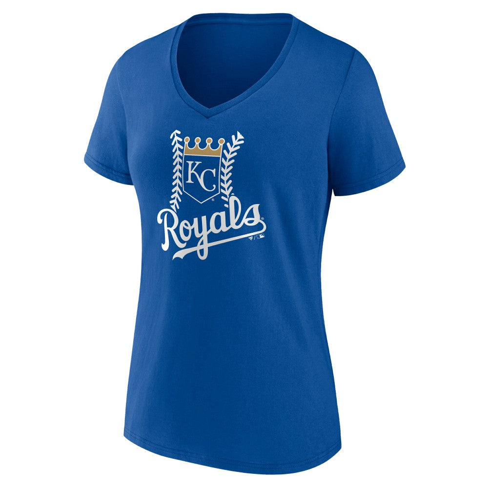 Kansas City Royals Women's Personalized Name & Number Fastball V-Neck T-Shirt - Royal