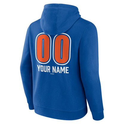 New York Mets Personalized Name & Number Fastball Pullover Hoodie - Royal