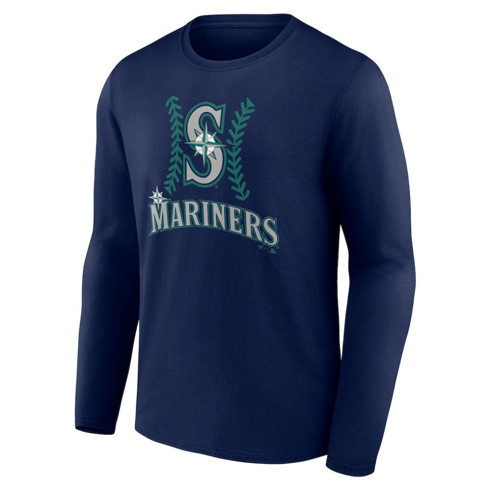 Seattle Mariners Personalized Name & Number Fastball Long Sleeve T-Shirt - Navy