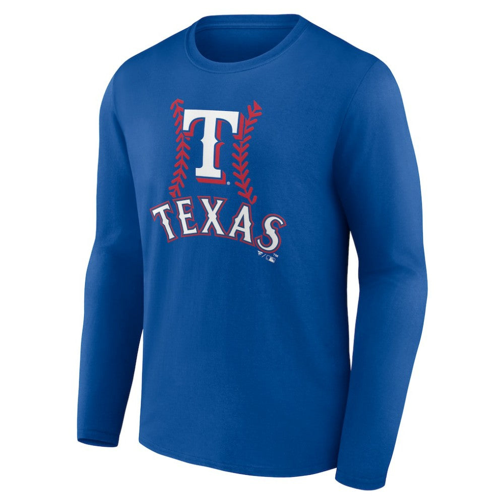 Texas Rangers Personalized Name & Number Fastball Long Sleeve T-Shirt - Royal