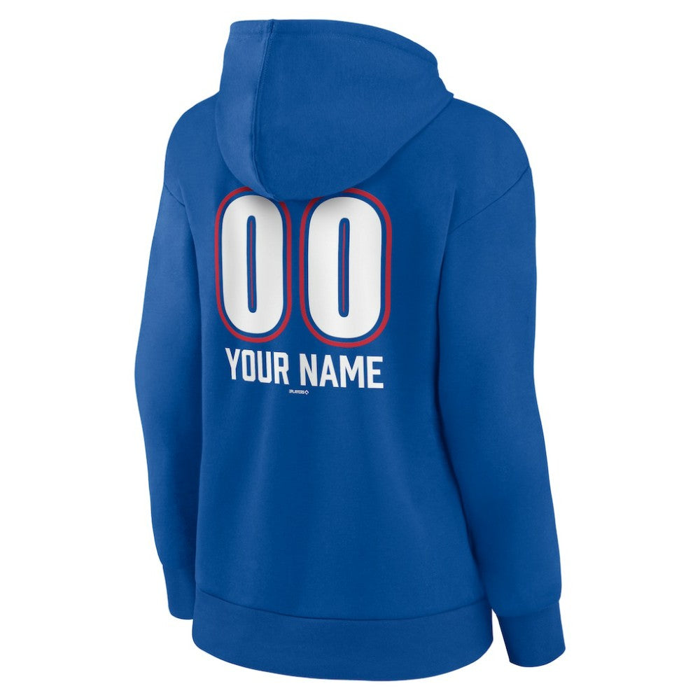 Texas Rangers Women's Personalized Name & Number Fastball Pullover Hoodie - Royal