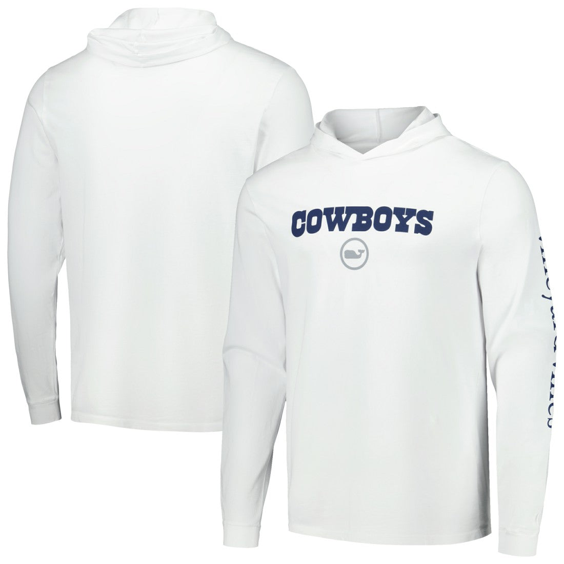 Dallas Cowboys Vineyard Vines Whale Dot Hoodie Long Sleeve T-Shirt - White for sale
