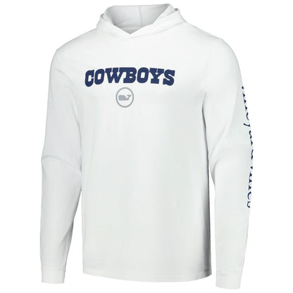 Dallas Cowboys Vineyard Vines Whale Dot Hoodie Long Sleeve T-Shirt - White for sale