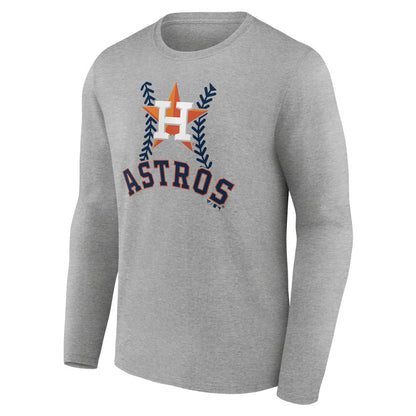 Houston Astros Personalized Name & Number Fastball Long Sleeve T-Shirt - Gray