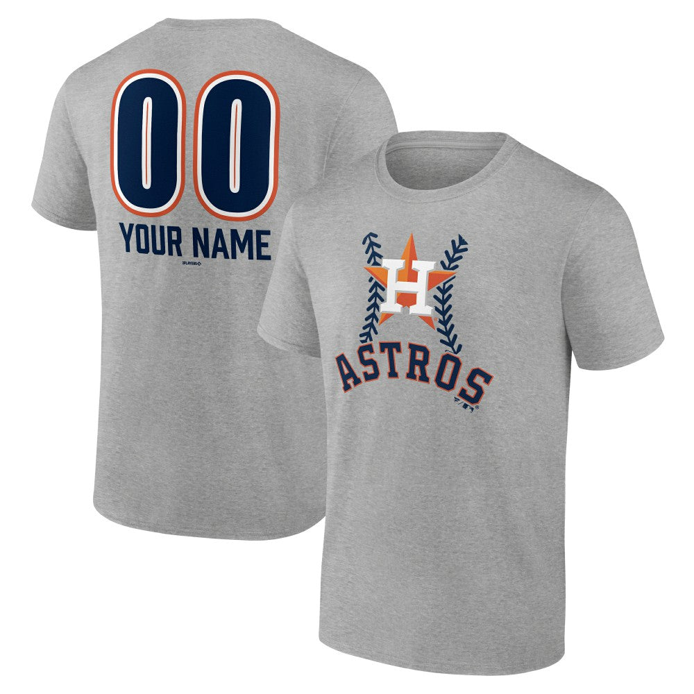 Houston Astros Personalized Name & Number Fastball T-Shirt - Heather Gray