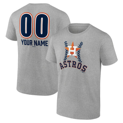 Houston Astros Personalized Name & Number Fastball T-Shirt - Heather Gray