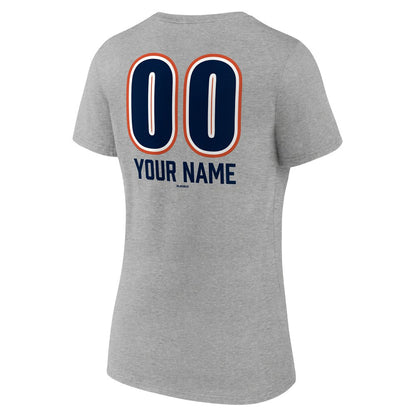 Houston Astros Women's Personalized Name & Number Fastball V-Neck T-Shirt - Gray