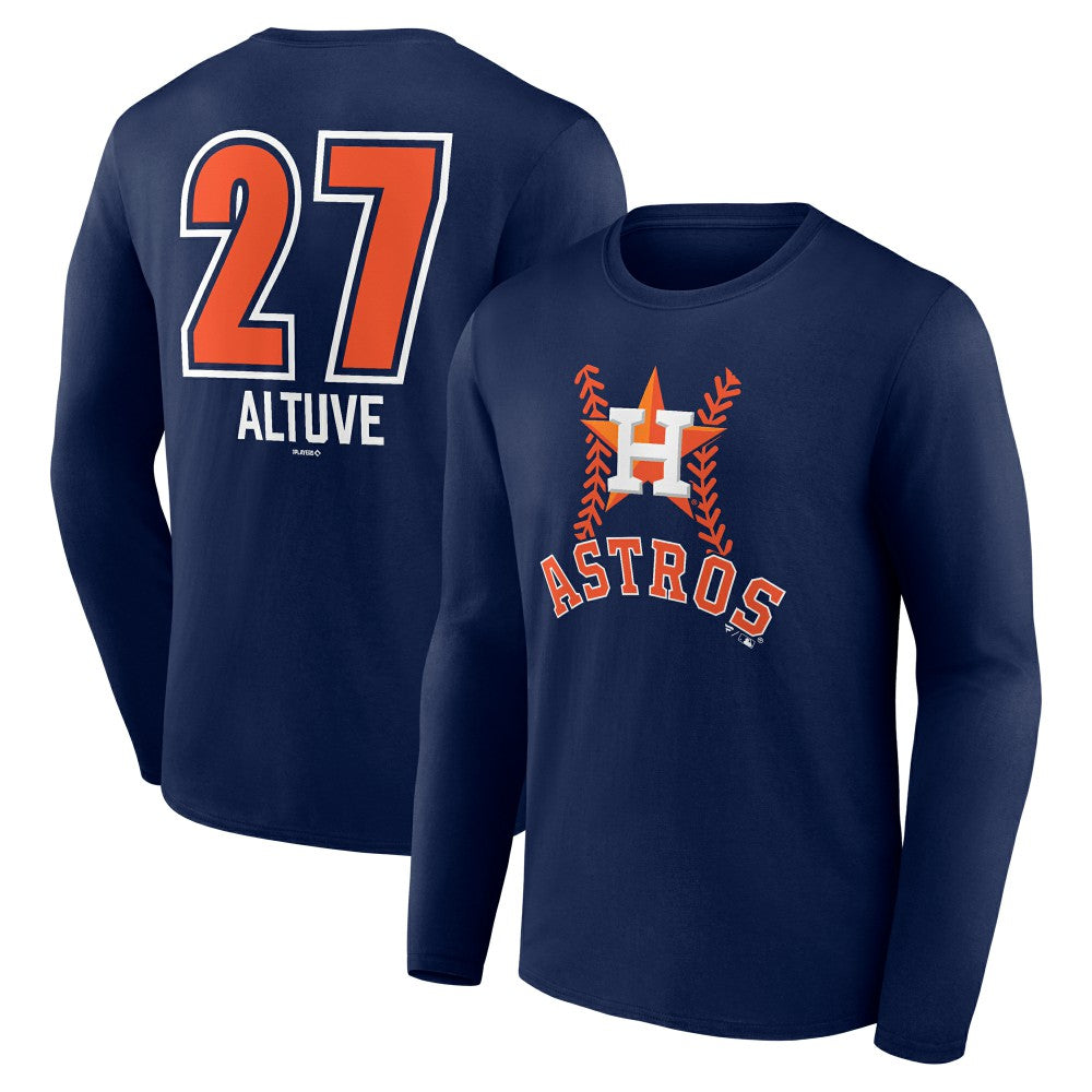 Jose Altuve Houston Astros Fastball Player Name & Number Long Sleeve T-Shirt - Navy