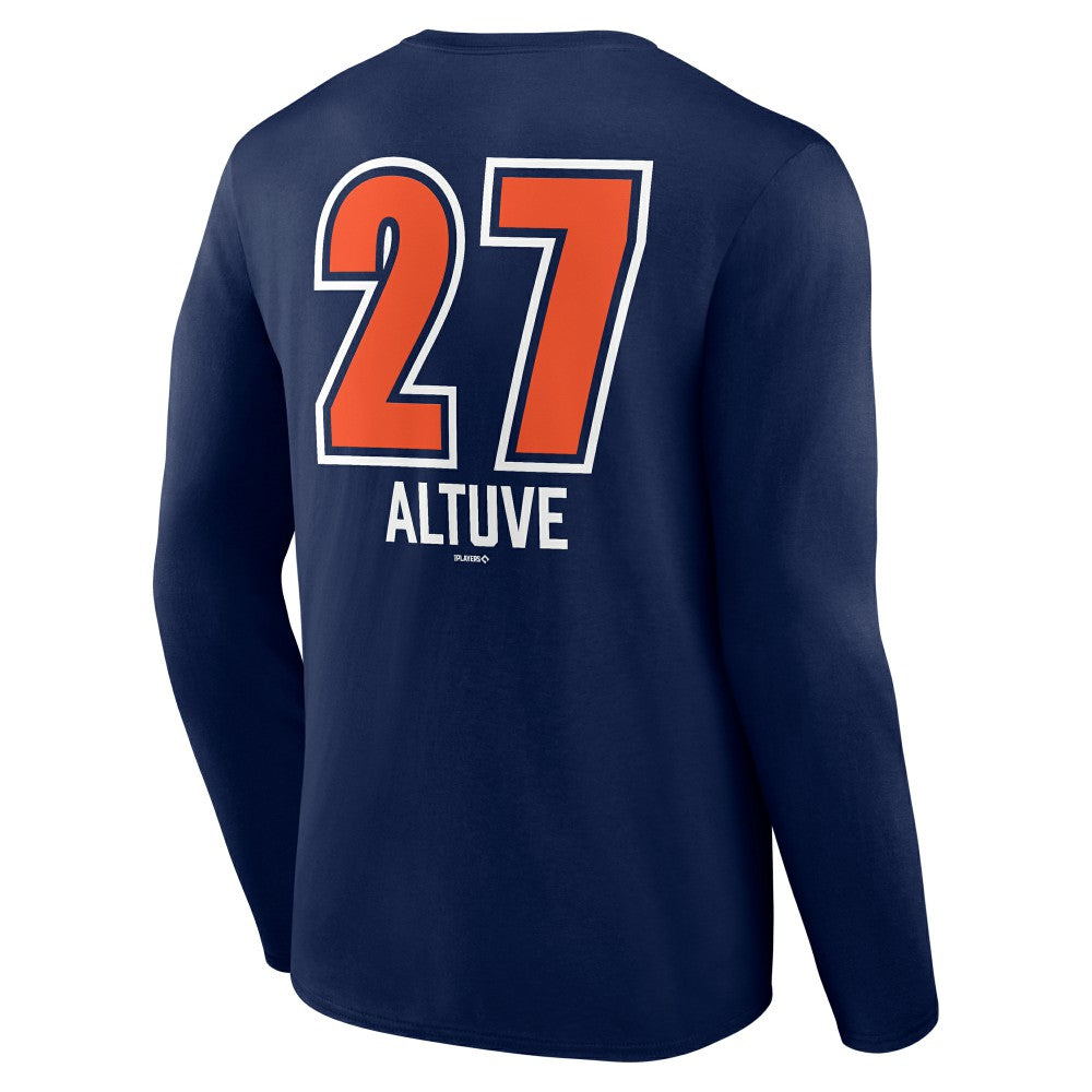 Jose Altuve Houston Astros Fastball Player Name & Number Long Sleeve T-Shirt - Navy