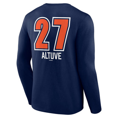 Jose Altuve Houston Astros Fastball Player Name & Number Long Sleeve T-Shirt - Navy
