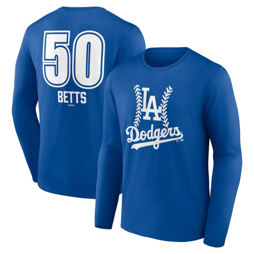 Mookie Betts Los Angeles Dodgers Fastball Player Name & Number Long Sleeve T-Shirt - Royal