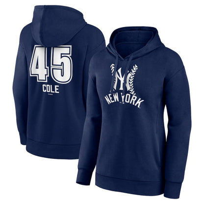 Gerrit Cole New York Yankees Women's Fastball Player Name & Number Pullover Hoodie - Navy