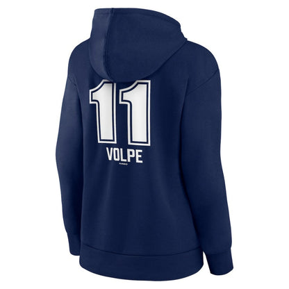 Anthony Volpe New York Yankees Women's Fastball Player Name & Number Pullover Hoodie - Navy