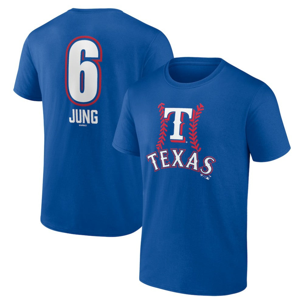 Josh Jung Texas Rangers Fastball Player Name & Number T-Shirt - Royal