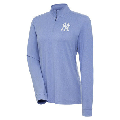 New York Yankees Antigua Women's Mentor Quarter-Zip Pullover Top - Lavender