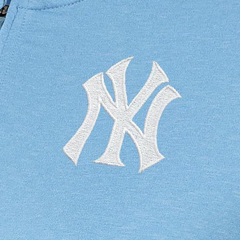 New York Yankees Antigua Women's Mentor Quarter-Zip Pullover Top - Light Blue