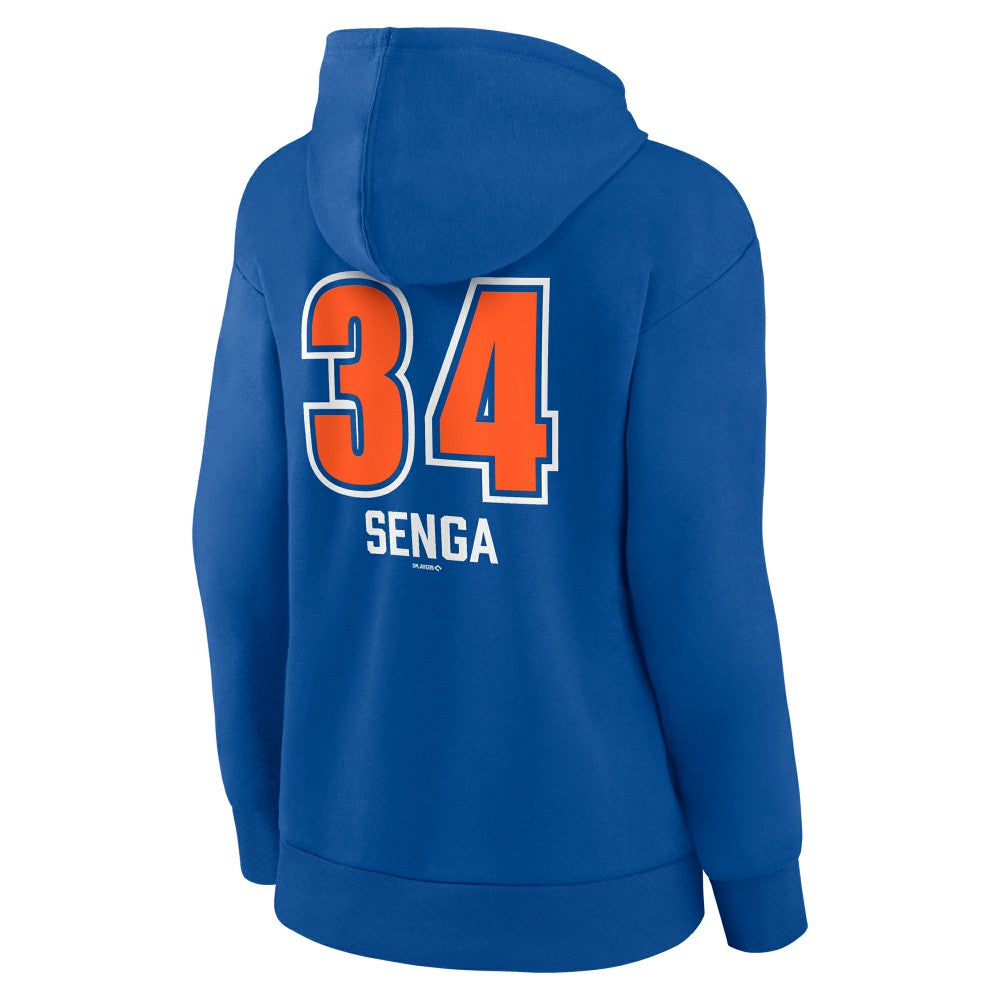 Kodai Senga New York Mets Women's Fastball Player Name & Number Pullover Hoodie - Royal
