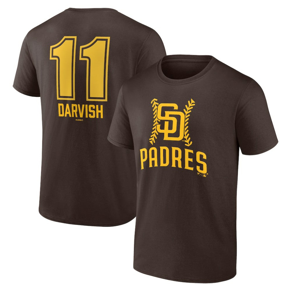 Yu Darvish San Diego Padres Fastball Player Name & Number T-Shirt - Brown