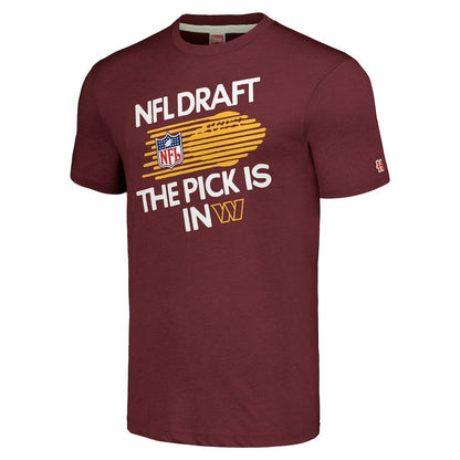 Washington Commanders Homage Unisex 2024 Team Draft Tri-Blend T-Shirt - Heather Burgundy sale