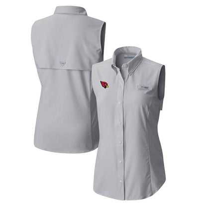 Arizona Cardinals Women's PFG Tamiami Omni-Shade Sleeveless Button-Up Shirt - Gray outlet