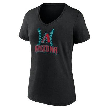 Corbin Carroll Arizona Diamondbacks Women's Name & Number Fastball V-Neck T-Shirt - Black