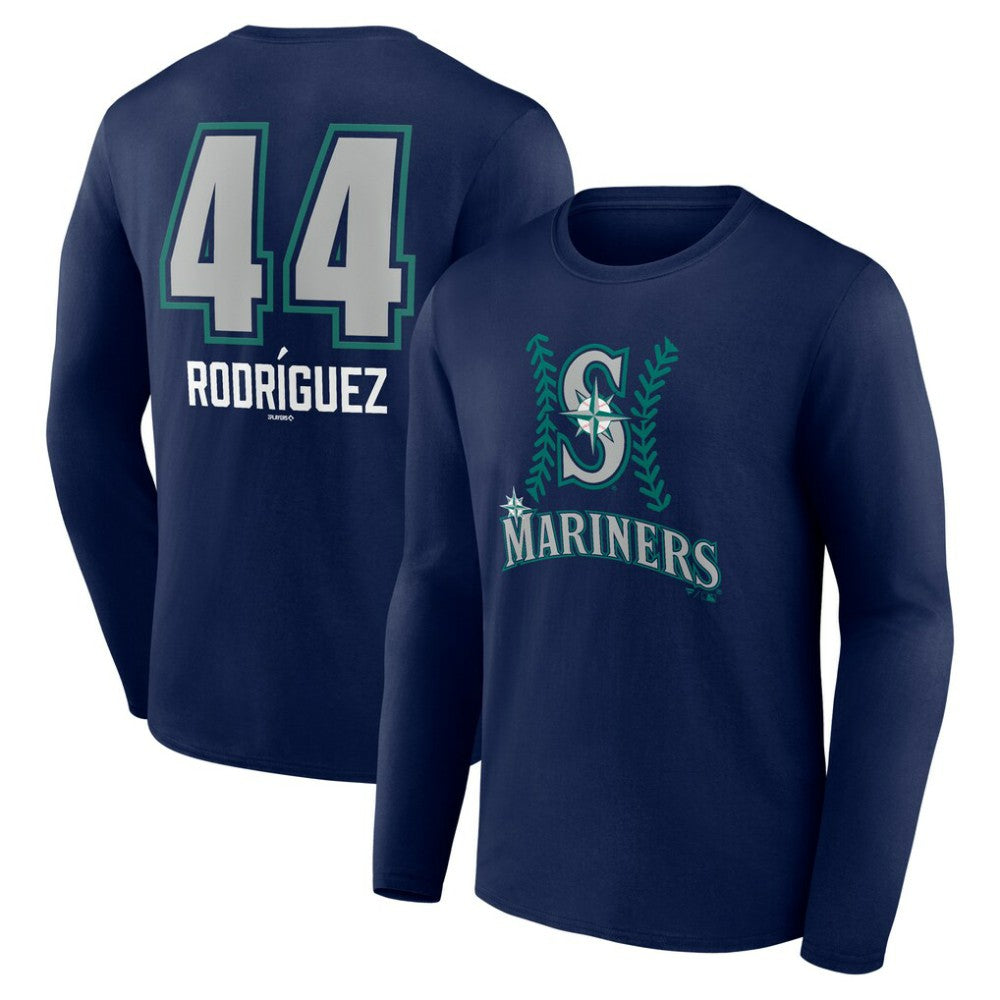 Julio Rodríguez Seattle Mariners Name & Number Fastball Long Sleeve T-Shirt - Navy