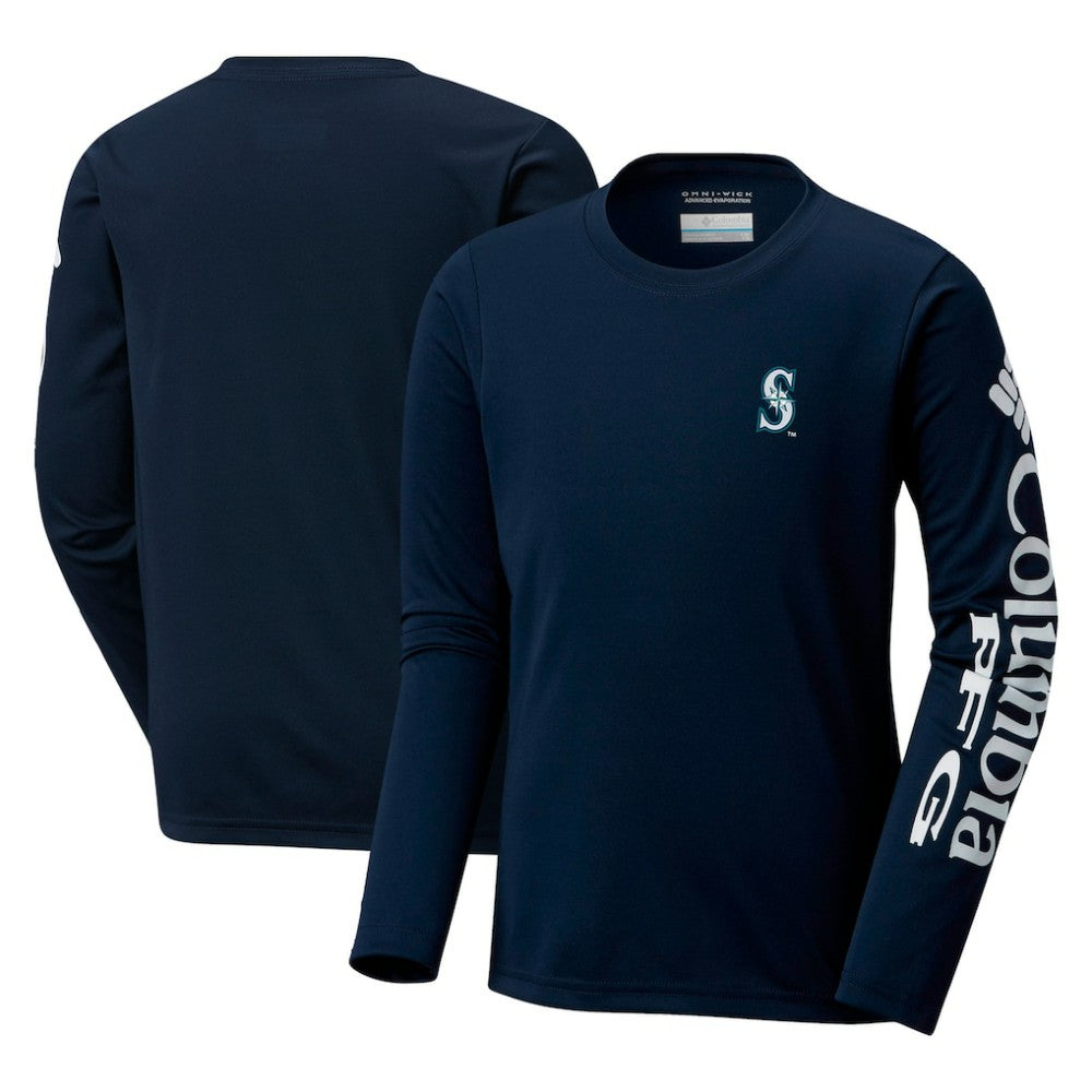Seattle Mariners Youth Terminal Tackle Long Sleeve T-Shirt - Navy | Columbia