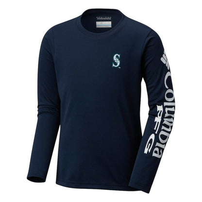 Seattle Mariners Youth Terminal Tackle Long Sleeve T-Shirt - Navy | Columbia
