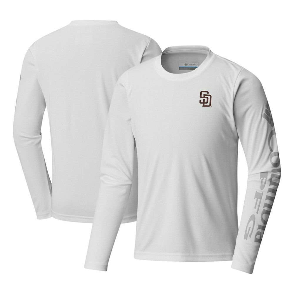 San Diego Padres Youth Terminal Tackle Long Sleeve T-Shirt - White | Columbia