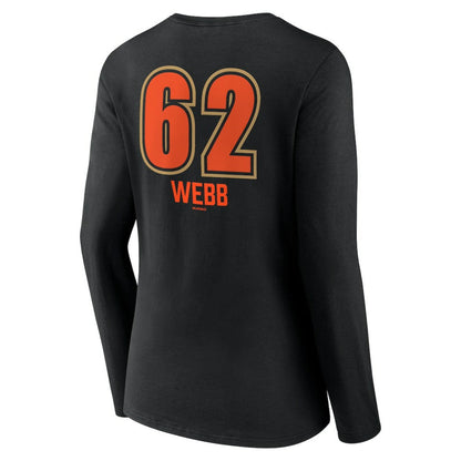 Logan Webb San Francisco Giants Women's Name & Number Fastball V-Neck Long Sleeve T-Shirt - Black