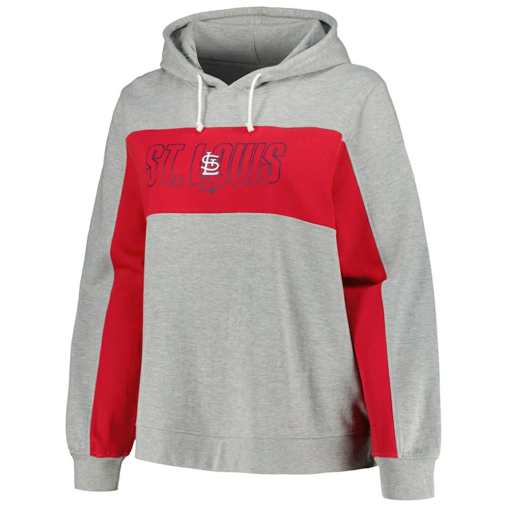St. Louis Cardinals Profile Women's Plus Size Pullover Jersey Hoodie - Heather Gray