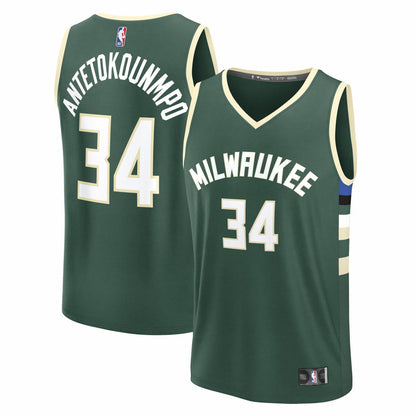 Giannis Antetokounmpo Milwaukee Bucks Youth Fast Break Replica Player Jersey - Icon Edition - Hunter Green | Fanatics shop
