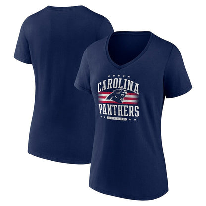 Carolina Panthers Women's Americana Team V-Neck T-Shirt - Navy online
