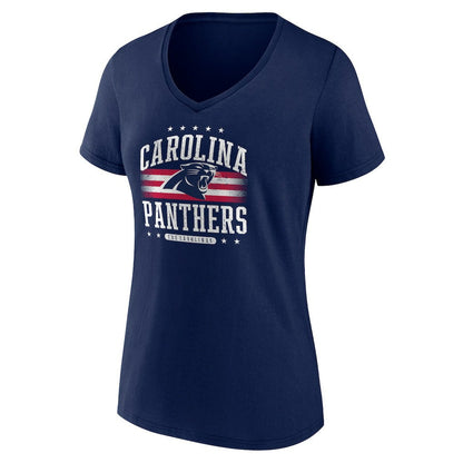 Carolina Panthers Women's Americana Team V-Neck T-Shirt - Navy online