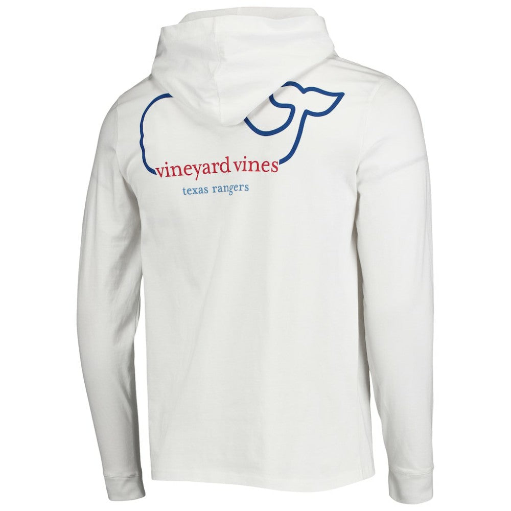 Texas Rangers Vineyard Vines Long Sleeve Hoodie T-Shirt - White