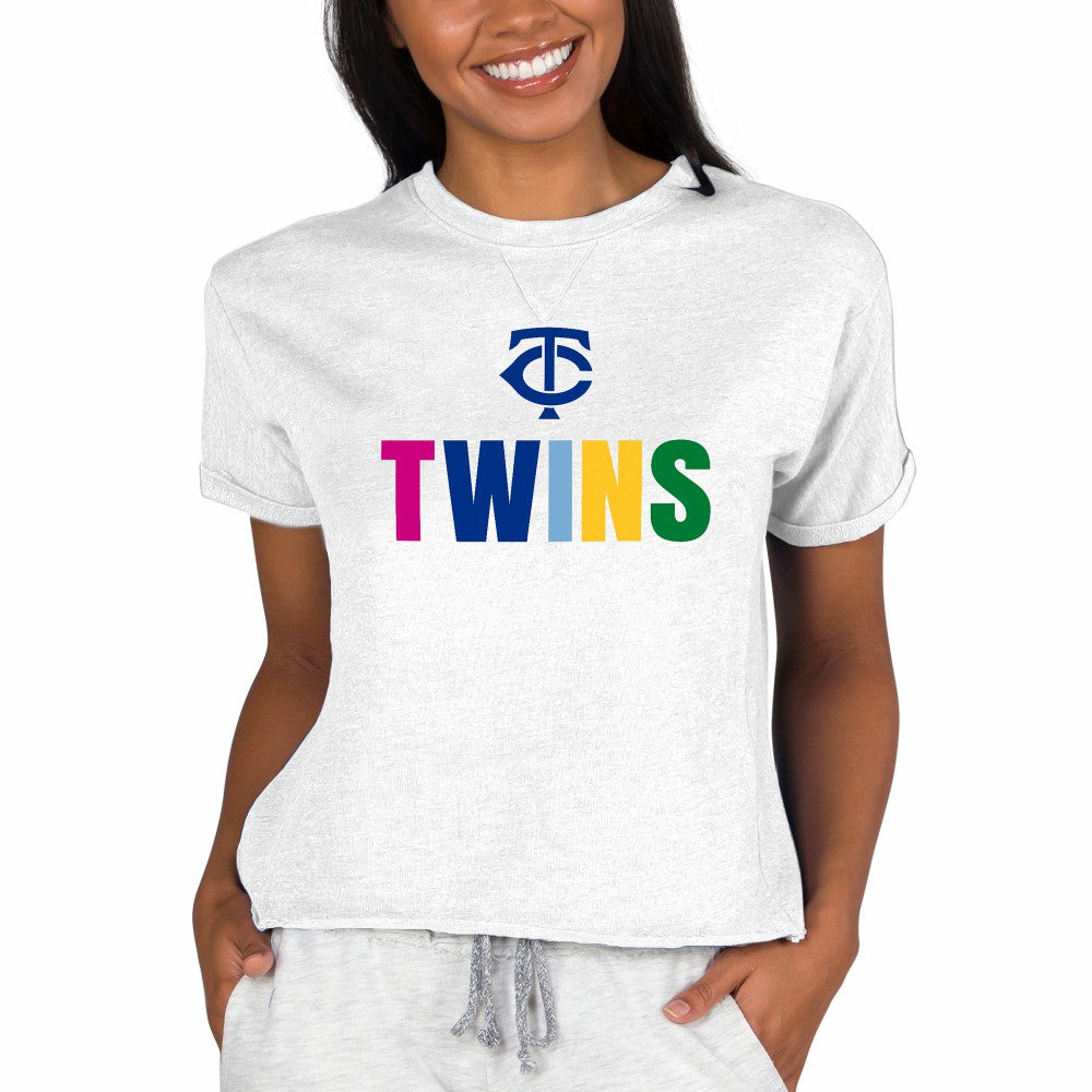 Minnesota Twins Concepts Sport Women's Mainstream Terry Sweatshirt - Oatmeal