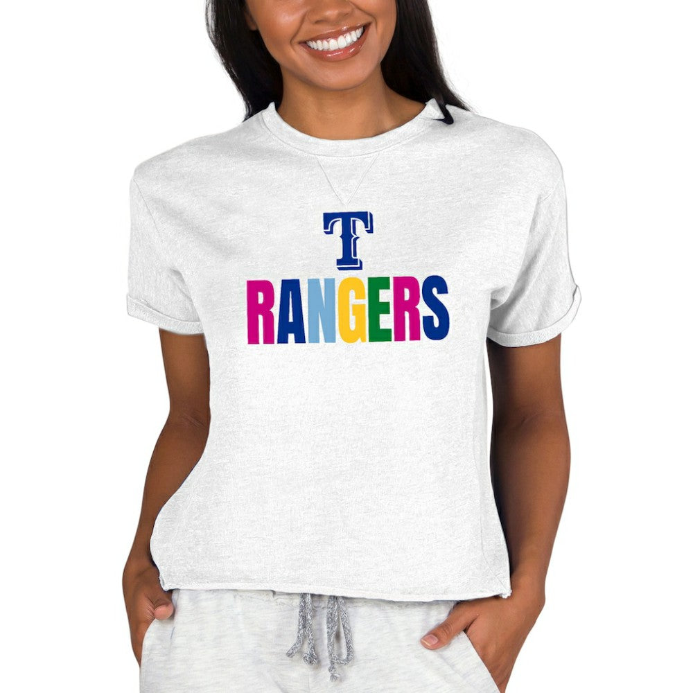 Texas Rangers Concepts Sport Women's Mainstream Terry Sweatshirt - Oatmeal