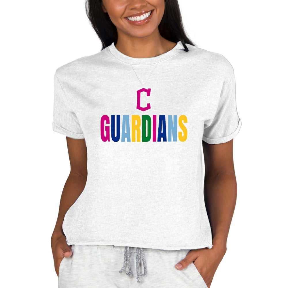 Cleveland Guardians Concepts Sport Women's Mainstream Terry Sweatshirt - Oatmeal