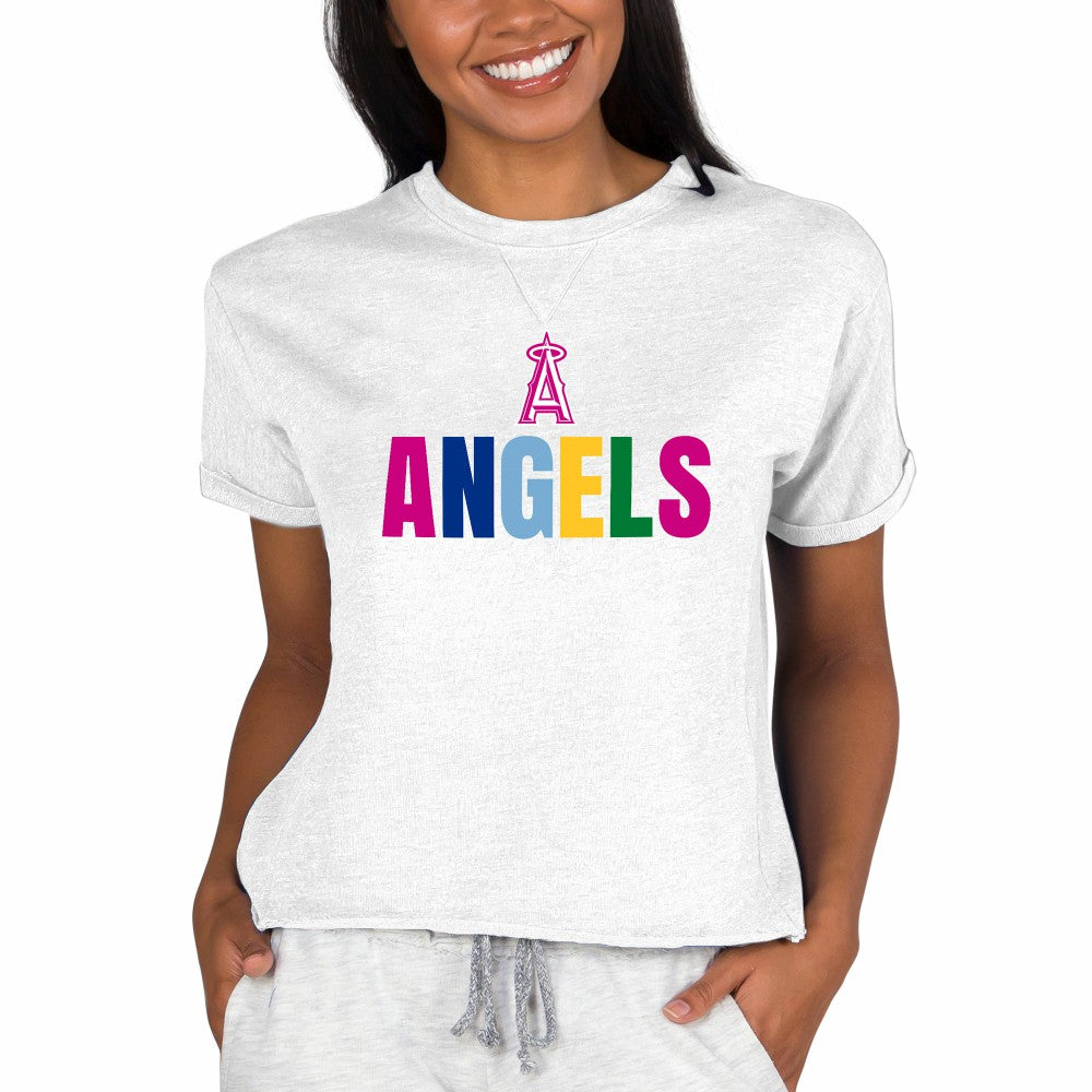 Los Angeles Angels Concepts Sport Women's Mainstream Terry Sweatshirt - Oatmeal