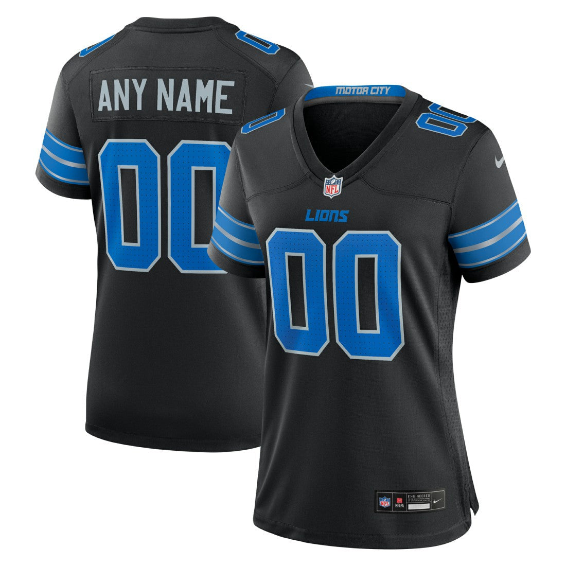 Detroit Lions Women's Alternate Custom Game Jersey - Black | Nike outlet