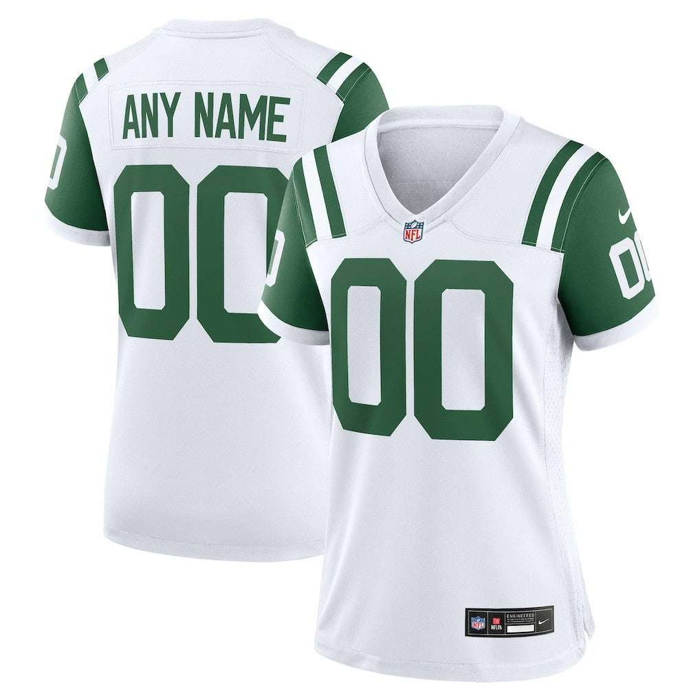 New York Jets Women's Classic Alternate Custom Replica Jersey - White | Nike cheap