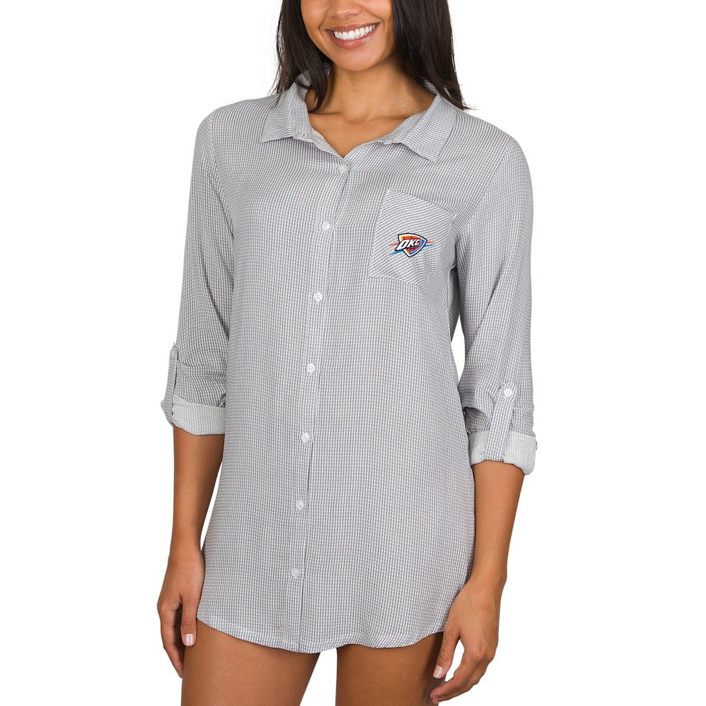 Oklahoma City Thunder Concepts Sport Women's Melody Woven Long Sleeve Nightshirt - Gray shop