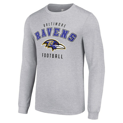 Baltimore Ravens Starter Long Sleeve T-Shirt - Heather Gray for sale