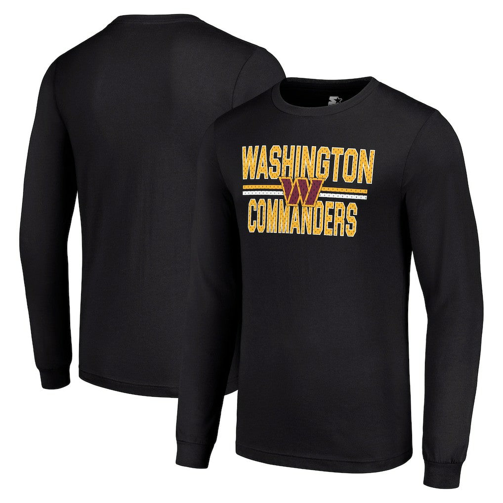 Washington Commanders Starter Team Mesh Print Graphic Long Sleeve T-Shirt - Black cheap