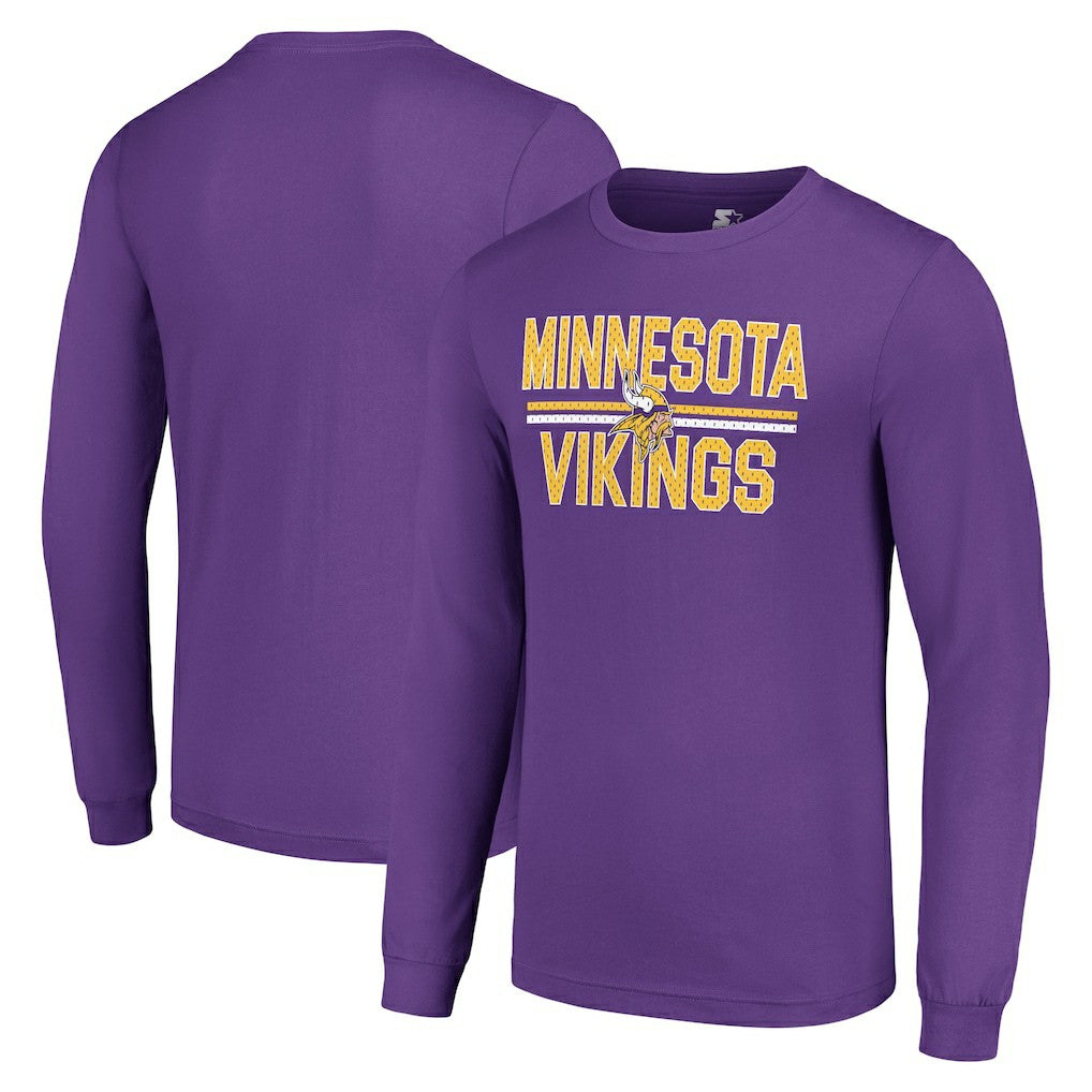 Minnesota Vikings Starter Team Mesh Print Graphic Long Sleeve T-Shirt - Purple discount