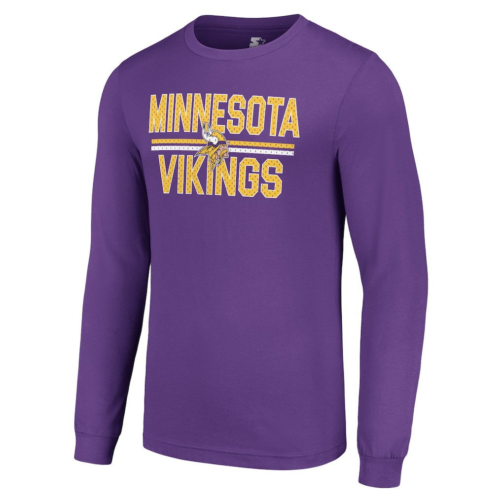 Minnesota Vikings Starter Team Mesh Print Graphic Long Sleeve T-Shirt - Purple discount