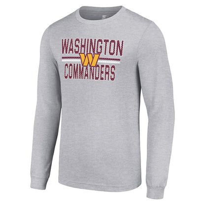 Washington Commanders Starter Team Mesh Print Graphic Long Sleeve T-Shirt - Heather Gray for sale
