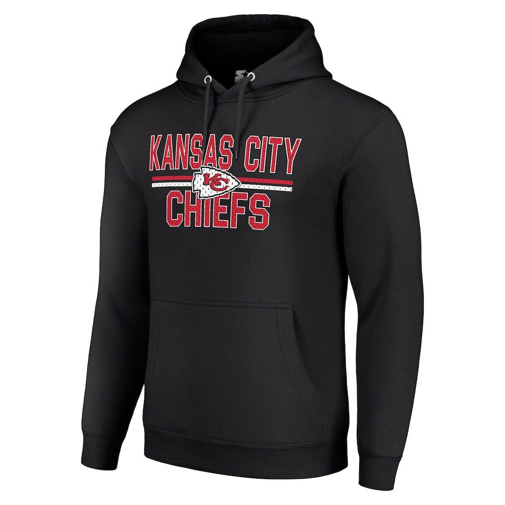 Kansas City Chiefs Starter Unisex Team Mesh Print Graphic Tri-Blend Pullover Hoodie - Black sale