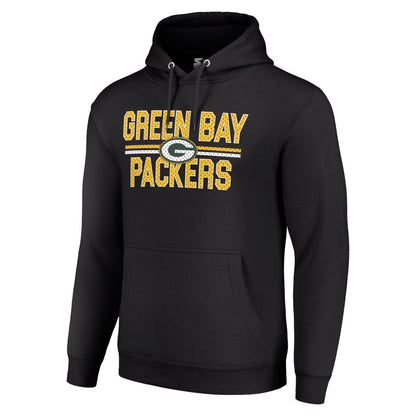 Green Bay Packers Starter Unisex Team Mesh Print Graphic Tri-Blend Pullover Hoodie - Black sale