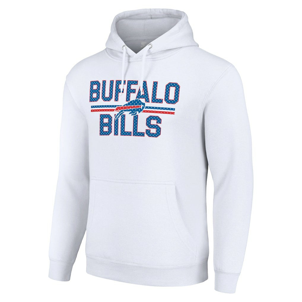 Buffalo Bills Starter Unisex Team Mesh Print Graphic Tri-Blend Pullover Hoodie - White sale